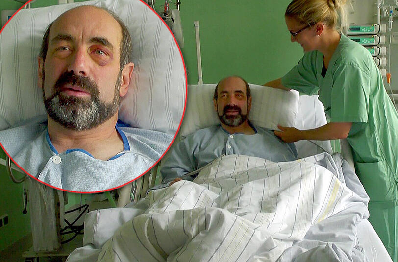 Ein Screenshot aus einem Video, das am Freitag auf der Pressekonferenz in Murnau vorgeführt wurde, zeigt den Höhlenforscher Johann Westhauser in seinem Krankenbett.