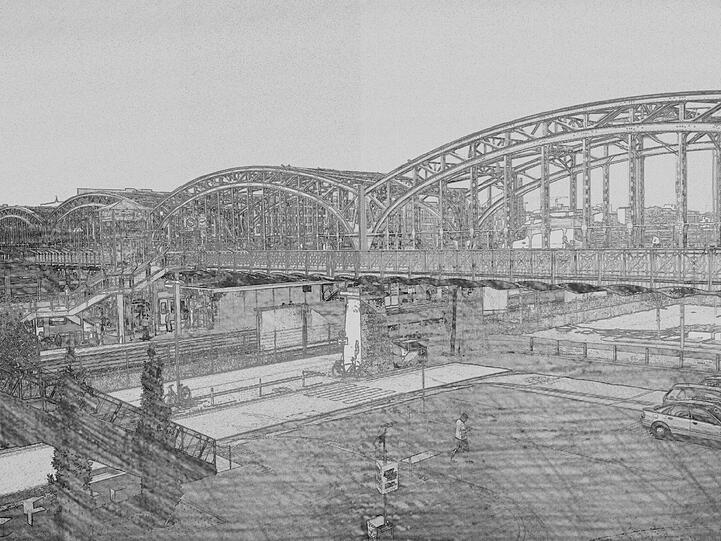 Weitere verfremdete Bilder mit der "Paper Camera". Erkennen Sie München so wieder?