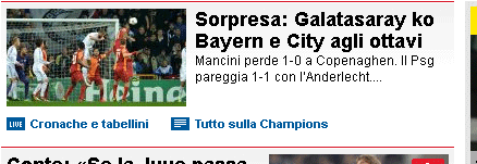 "Bayern und City im Achtelfinale" titelt der "Corriere dello Sport".