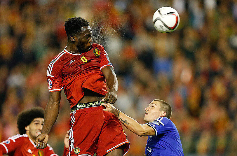 Der belgische Nationalspieler Romelu Lukaku im EM-Qualifikationsspiel gegen Bosnien und Herzegowina.