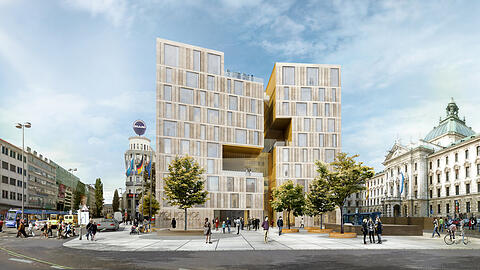So soll er bald aussehen, der neue Königshof, der nun Teil einer internationalen Hotel-Kette sein wird. Ende 2023 ist die Fertigstellung geplant.