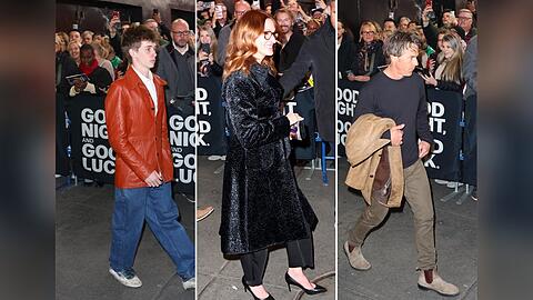 Julia Roberts mit ihrem Sohn Henry Moder (l.) und ihrem Mann Daniel Moder am 1. April in New York City.