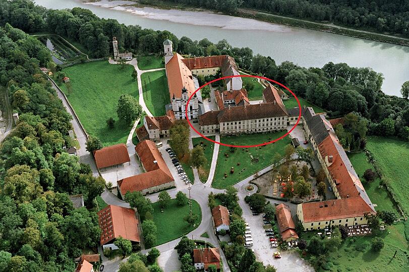 Das Klostergelände: rot umkreist der TU-Bereich.