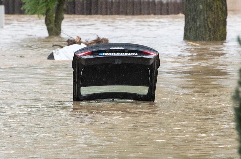 Das Hochwasser in Triftern im Landkreis Rottal-Inn.