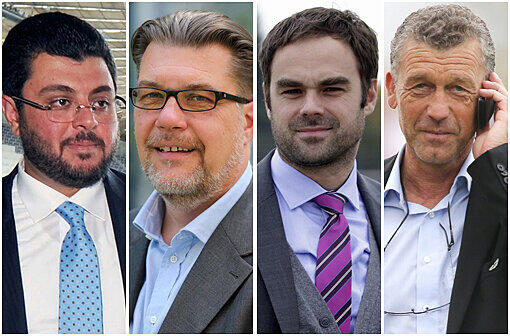 Von links: Löwen-Investor Hasan Ismaik, Präsident Gerhard Mayrhofer, Geschäftsführer Robert Schäfer, Sportkoordinator Florian Hinterberger