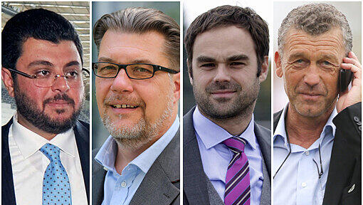 Von links: Löwen-Investor Hasan Ismaik, Präsident Gerhard Mayrhofer, Geschäftsführer Robert Schäfer, Sportkoordinator Florian Hinterberger Von links: Löwen-Investor Hasan Ismaik, Präsident Gerhard Mayrhofer, Geschäftsführer Robert Schäfer, Sportkoordinator Florian Hinterberger