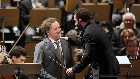 Christian Gerhaher mit Kirill Petrenko nach dem Konzert.