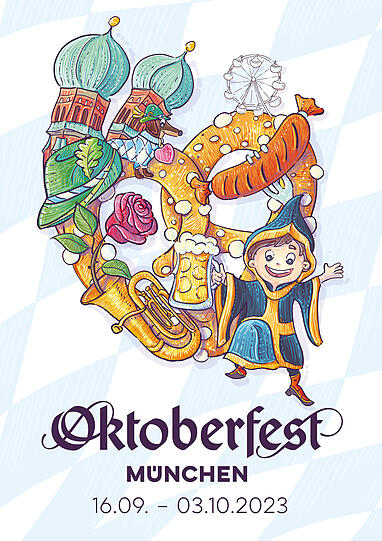 Wie sieht das Oktoberfest-Plakat 2023 aus? 45 Motive stehen zur Auswahl.