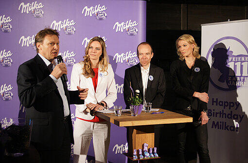 Jetzt gibt es in der Münchner Schrannenhalle auch eine Schokoladen-Abteilung von Milka.
