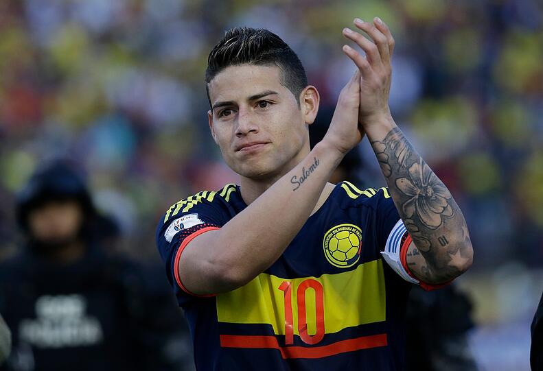 James Rodriguez ist der Vielflieger in der Länderspielpause. Mit der kolumbianischen Nationalmannschaft spielt er in Südkorea und in China.