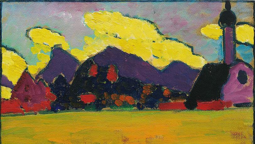 Alexej von Jawlensky „Landschaft bei Murnau (Gelbe Abendwolken)“ (um 1910). Alexej von Jawlensky „Landschaft bei Murnau (Gelbe Abendwolken)“ (um 1910).