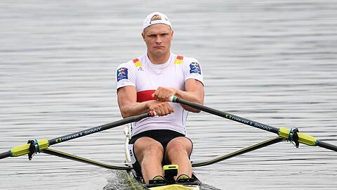 Ruderer Oliver Zeidler in Aktion.