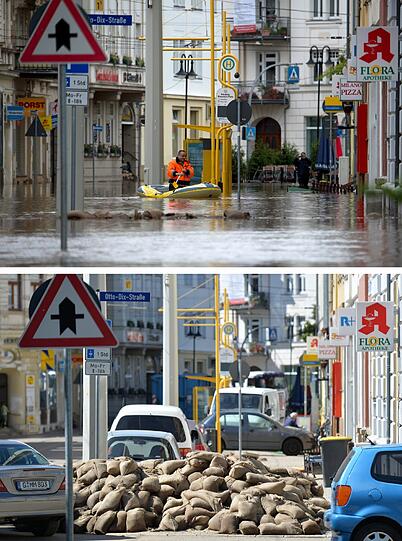 Aktuelle Bilder vom Hochwasser: In den betroffenen Städten beginnt das große Aufräumen wie hier in Gera