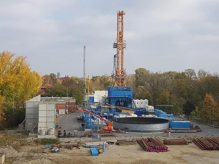 Die Geothermiebohrung am Heizkraftwerk in der Schäftlarnstraße