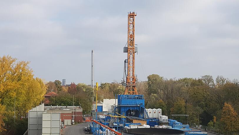 Die Geothermiebohrung am Heizkraftwerk in der Schäftlarnstraße