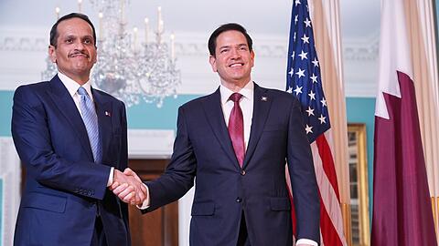 Rubio und Al Thani sprechen in Washington über die Lage im Nahen Osten.