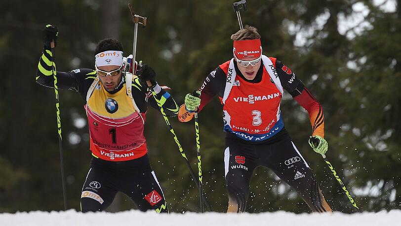 Benedikt Doll und Martin Fourcade. Benedikt Doll und Martin Fourcade.