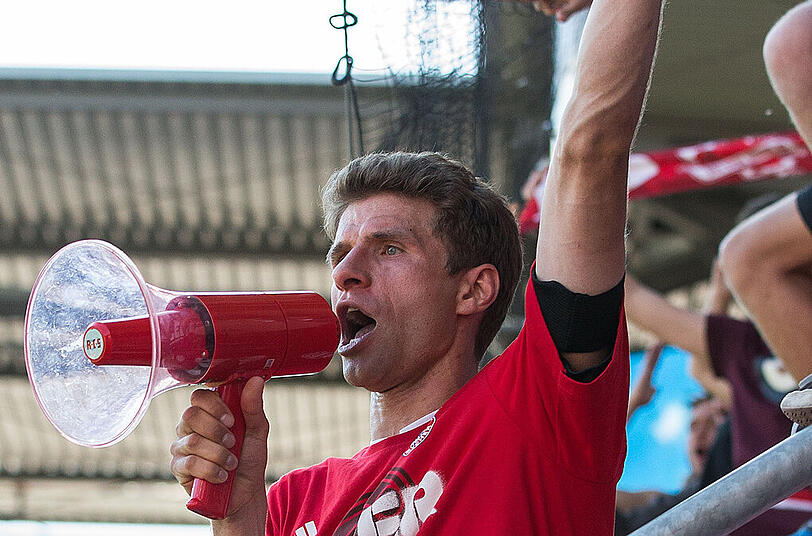 Mr. Megafon: Thomas Müller gibt den Anheizer.