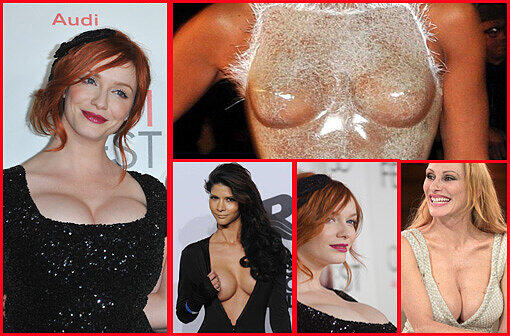 US-Schauspielerin Christina Hendricks schockt bei der Premiere des Kinofilms "Ginger and Rosa" mit einem offenherzigen Dekolleté. Auch Promis zeigen sich gerne (halb-)nackt. Die große Busenblitzer-Bilderstrecke.