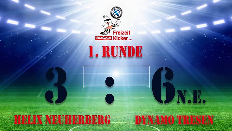 Dynamo Tresen gewinnt nach dem Elfmeterschießen mit 3:6. Dynamo Tresen gewinnt nach dem Elfmeterschießen mit 3:6.