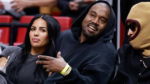 Chaney Jones und Kanye West beim Spiel der Miami Heat gegen Minnesota Timberwolves.