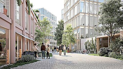 Die Fassaden der Passage in warmen Farben sollen "das Leben stärken", so der Architekt. Das kommt nicht gut an bei Architekturpuristen.