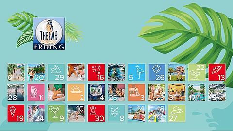 Den ganzen August über tolle Preise der Therme Erding im Gesamtwert von über 5.500 Euro gewinnen.