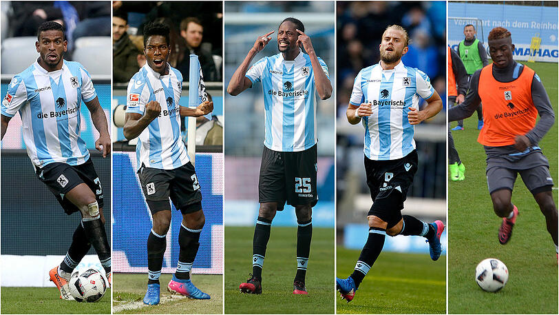 Die fünf Winterneuzugänge der Löwen: Amilton, Lumor, Ba, Gytkjaer und Boya.