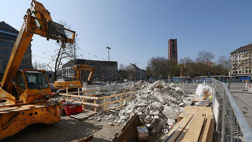 Die Baustelle am Wochenende.