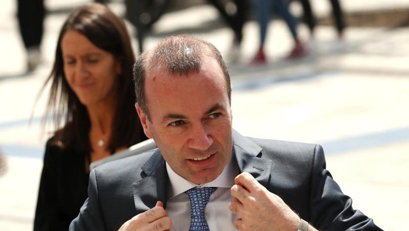 EVP-Spitzenkandidat Manfred Weber trifft beim EU-Sondergipfel in Brüssel ein.
