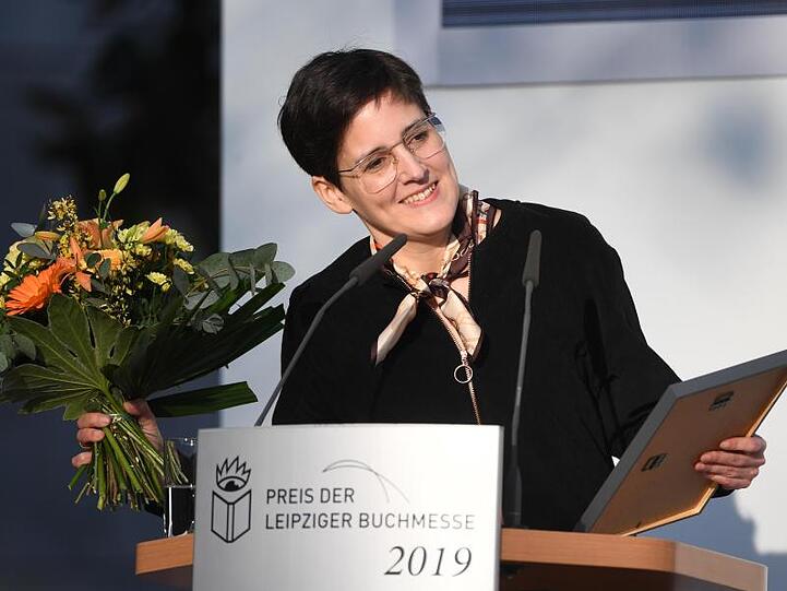 Anke Stelling bei der Leipziger Buchmesse.