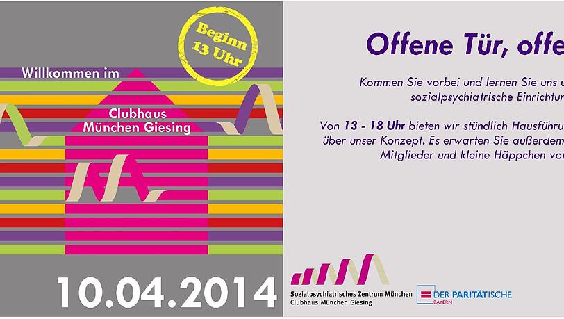 Das Clubhaus München Giesing veranstaltet am Donnerstag einen Tag der offenen Tür. Das Clubhaus München Giesing veranstaltet am Donnerstag einen Tag der offenen Tür.