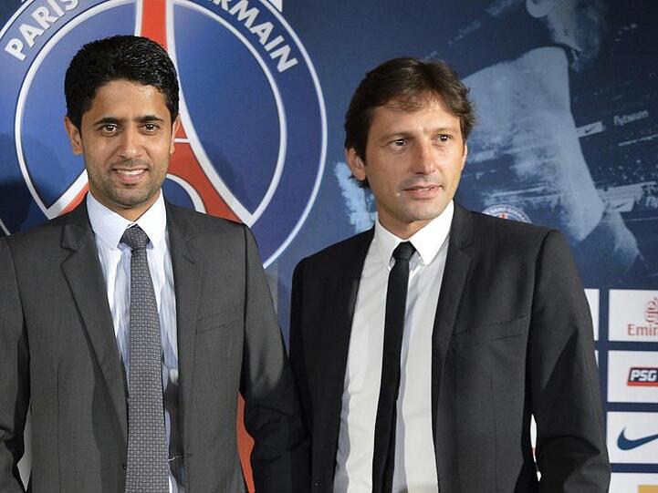 Leonardo (r) war schon einmal in Diensten von PSG-Präsident Nasser Al-Khelaifi.