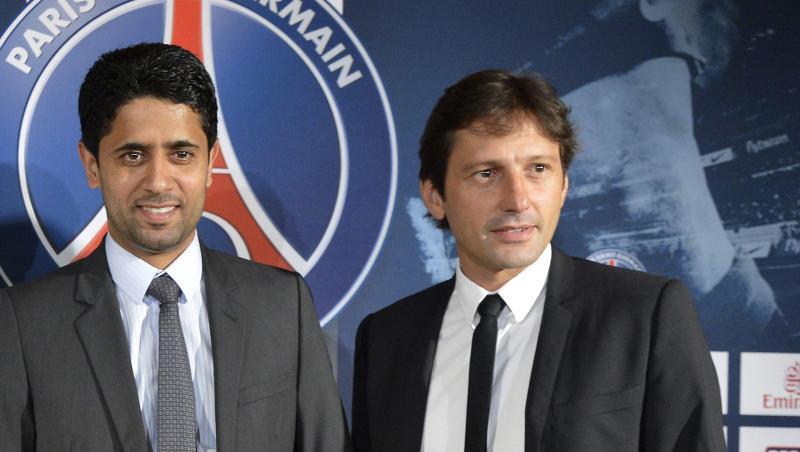 Leonardo (r) war schon einmal in Diensten von PSG-Präsident Nasser Al-Khelaifi. Leonardo (r) war schon einmal in Diensten von PSG-Präsident Nasser Al-Khelaifi.
