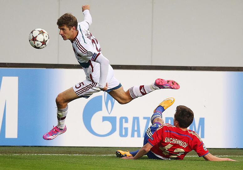 Matchwinner beim Geisterspiel in Moskau: Bayerns Thomas Müller.
