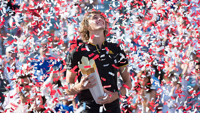 Alexander Zverev im Konfettiregen
