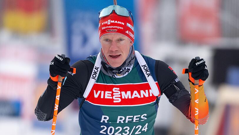 Biathlet Roman Rees in Ruhpolding.