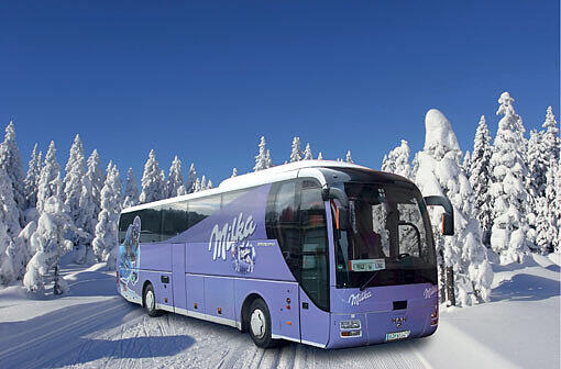 Mit dem Milka Fanbus zur Ski-WM nach Schladming. Gibt's was besseres?