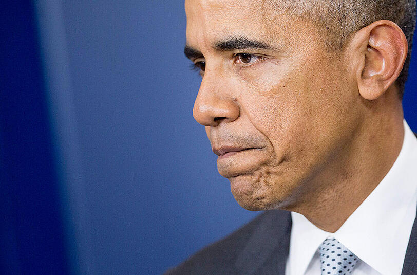 Sichtlich entsetzt: US-Präsident Barack Obama nimmt Stellung zu den Anschlägen von Paris.