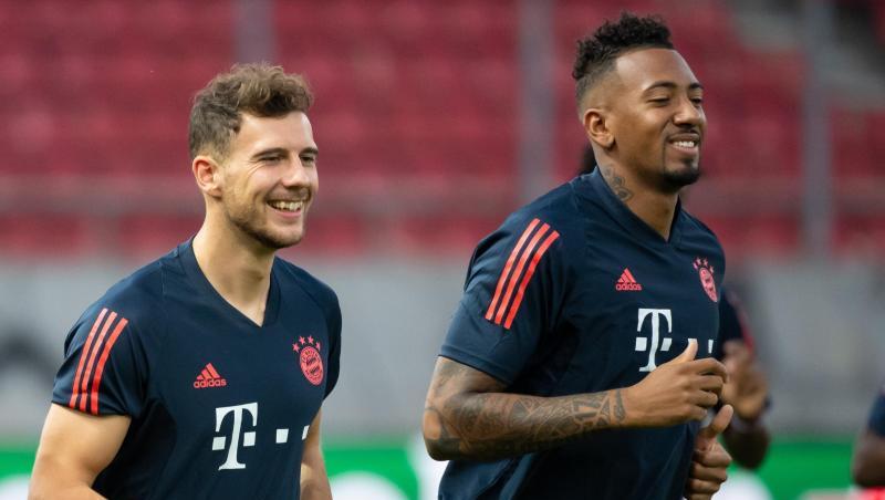 Leon Goretzka (l) und Jerome Boateng beim Lauftraining. Foto: Sven Hoppe/dpa Leon Goretzka (l) und Jerome Boateng beim Lauftraining. Foto: Sven Hoppe/dpa