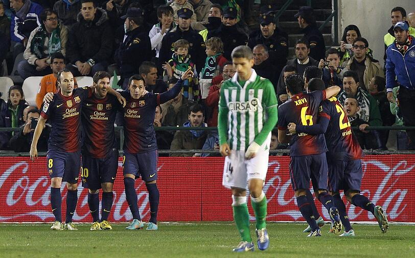 Messi schoss gegen Betis Sevilla sein 85. und 86. Tor in der Saison 2012.