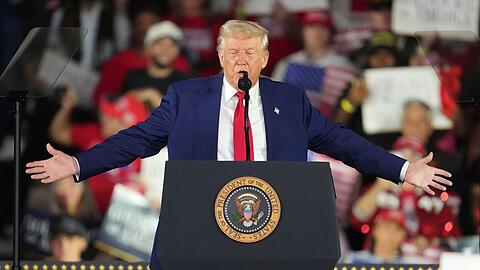US-Präsident Donald Trump preiste sich selbst bei dem Auftritt in höchsten Tönen.