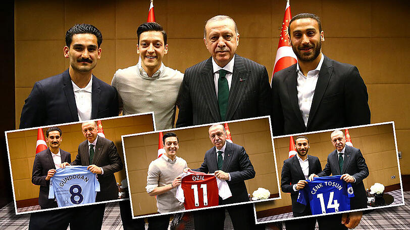 Deutsch-türkische Fußballer helfen dem türkischen Präsidenten im Wahlkampf. Irritierende Bilder aus London.