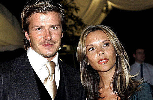 Fußballer David Beckham und seine Frau Victoria...