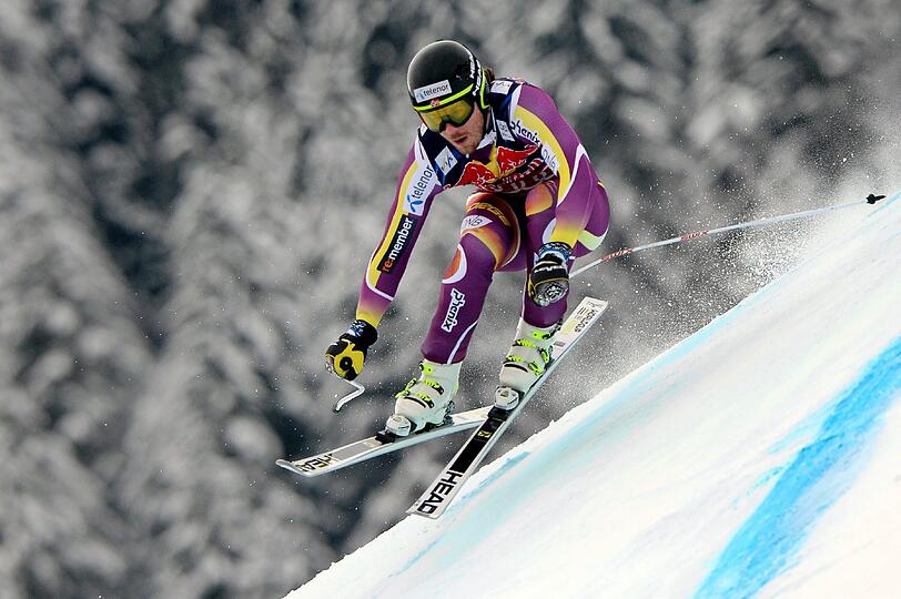 Der Norweger Kjetil Jansrud rast beim Hahnenkammrennen die Streif herunter