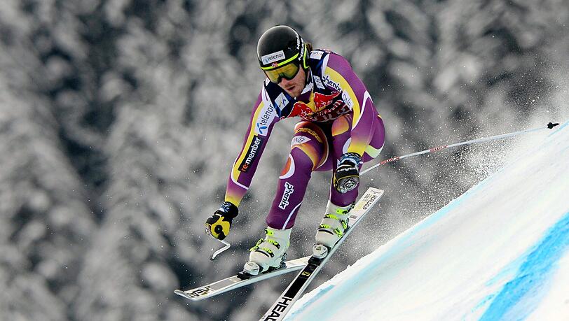 Der Norweger Kjetil Jansrud rast beim Hahnenkammrennen die Streif herunter Der Norweger Kjetil Jansrud rast beim Hahnenkammrennen die Streif herunter