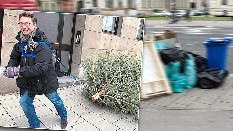 Der Christbaum muss weg &ndash; aber wohin? Benjamin Koch unterwegs im Lehel.