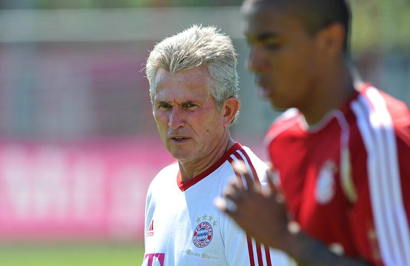 Jupp Heynckes hatte bei seiner  Rückkehr zu Bayern München nur einen Rumpfkader zur Verfügung. Bei  der ersten Trainingseinheit am Montag standen gerade einmal sieben  Profis auf dem Platz. Die Bilder