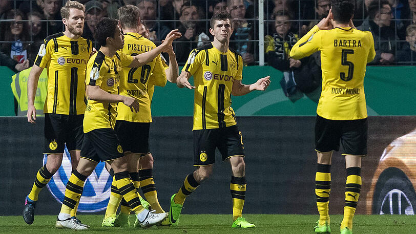 Borussia Dortmund setzte sich gegen die Sportfreunde Lotte im DFB-Pokal deutlich durch.