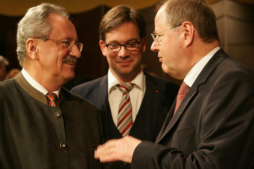 SPD-Troika auf dem Berg: Ude, Bayerns SPD-Che Pronold und Ex-Bundesfinanzminister Peer Steinbrück.